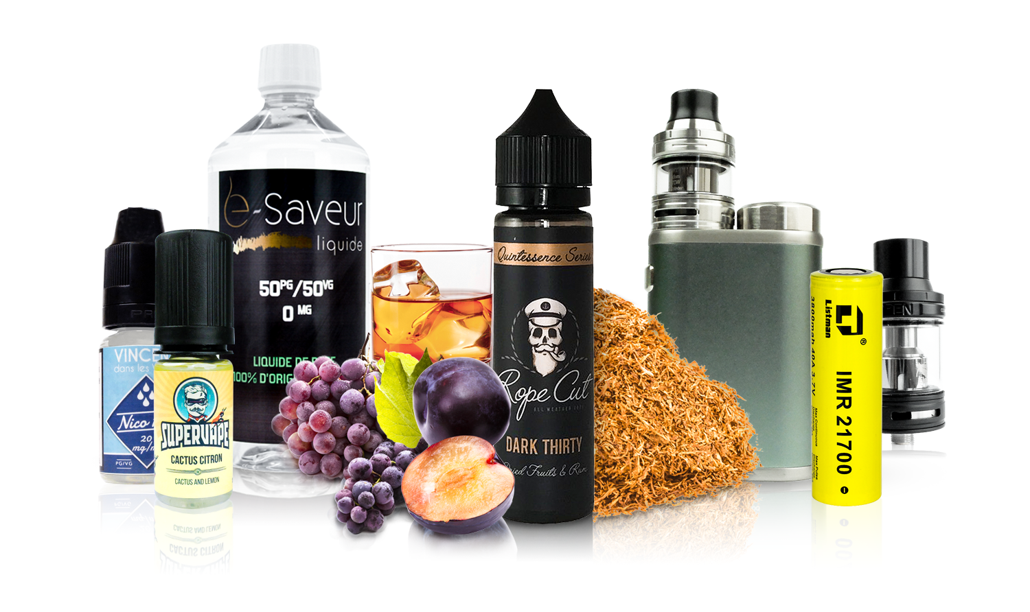 E-sigareten, accessoires, DIY, e-liquid